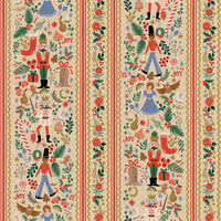 Rifle Paper Co. - Holiday Classics IV - Holly Jolly Nutcracker - Cream Metallic Canvas Fabric