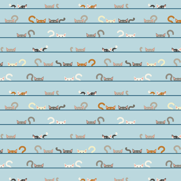 Cotton + Steel Fabrics - Kitty Kats - Kurious Kats Here Kitty Kitty Fabric