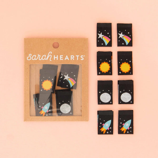 Sarah Hearts - Space Multipack Woven Labels (8 ct)