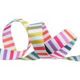 Renaissance Ribbons - Tula Pink Tabby Road Disco Stripe - Rainbow Multi Webbing