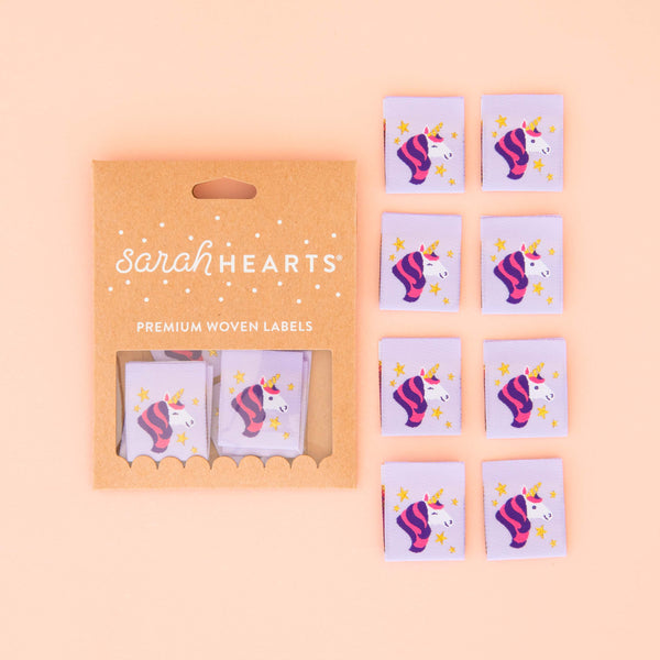 Sarah Hearts - Unicorn Sew in Labels (8 ct)