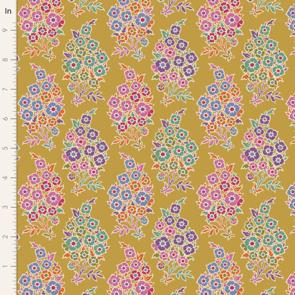Tilda - Pie In The Sky - Willy Nilly Mustard Fabric