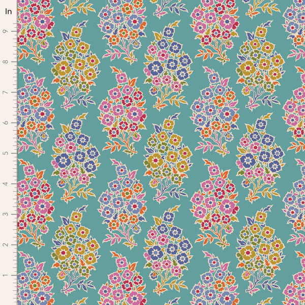 Tilda - Pie In The Sky - Willy Nilly Teal Fabric