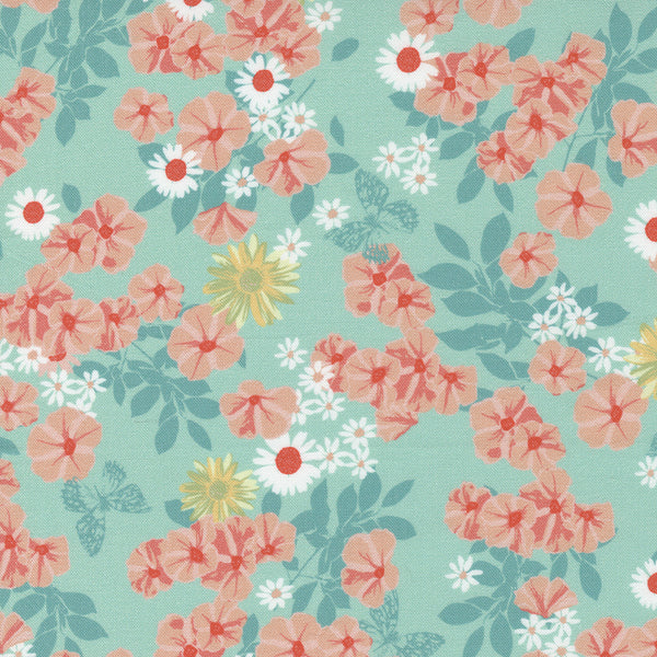 Moda - Garden Society -  Aqua Fabric