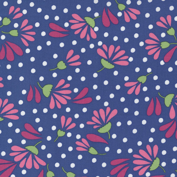 Moda - Picnic Pop - Wild Flowerberry Royal Blue Fabric