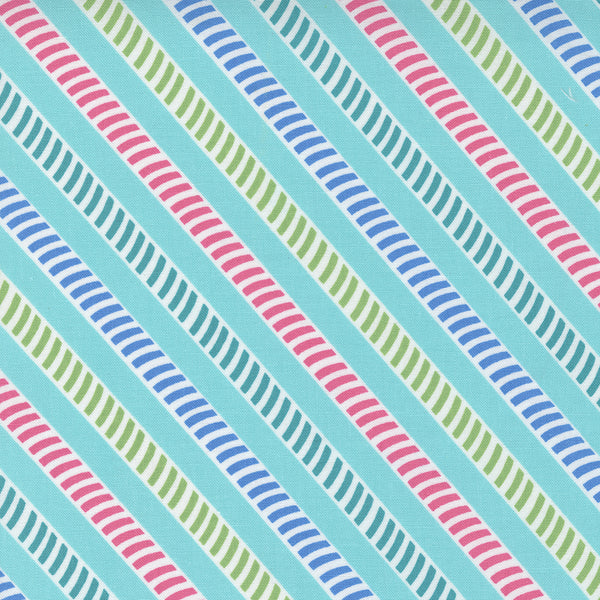 Moda - Picnic Pop - Straw Stripe Awesome Aqua Fabric