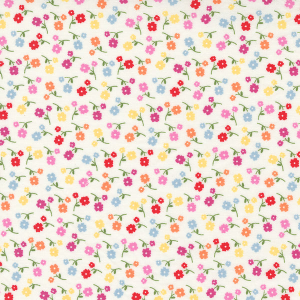 Moda - Zinnia -  Sunny Flowers Rainbow Fabric