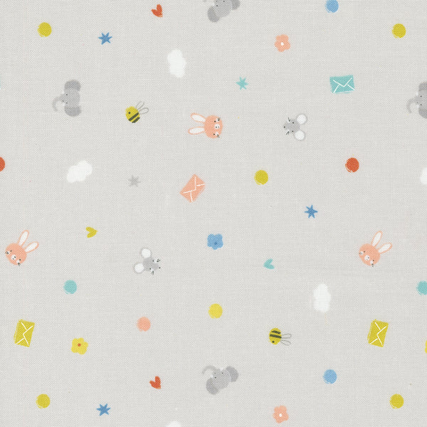 Moda - Delivered With Love - Littles - Grey Fabric