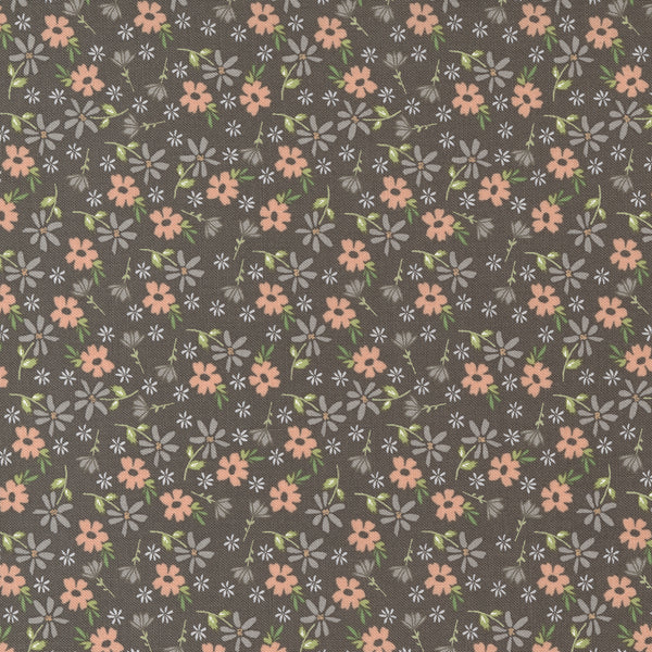 Moda - Emma - Blossom - Charcoal Fabric