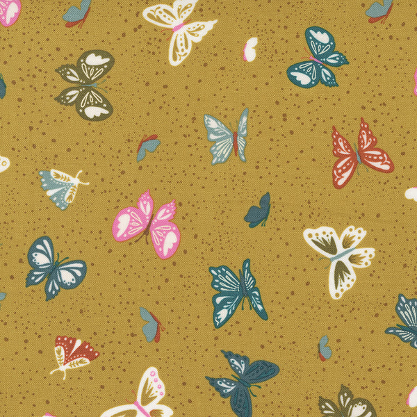 Moda - Songbook A New Page - Flutterby Bronze Fabric