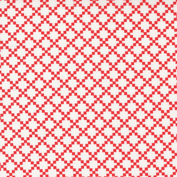 Moda - Dwell - Nine Patch - Cream Red Fabric