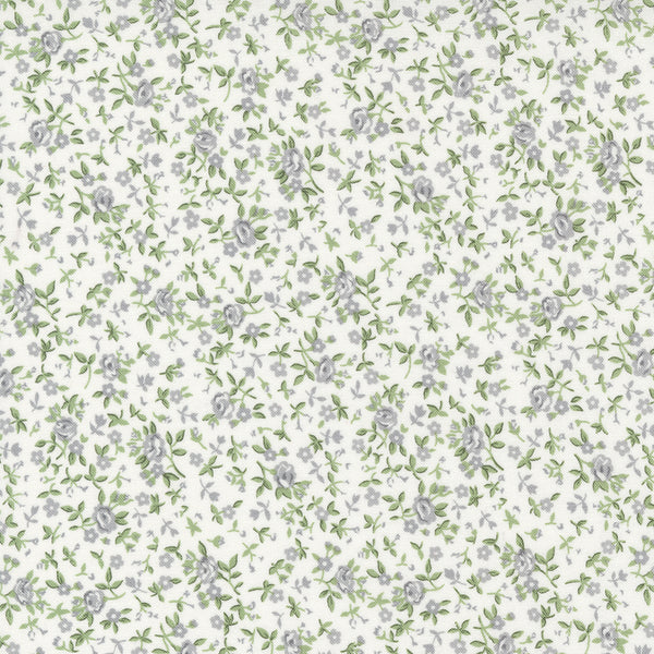 Moda - Dwell - Small Floral - Cream Grass Fabric