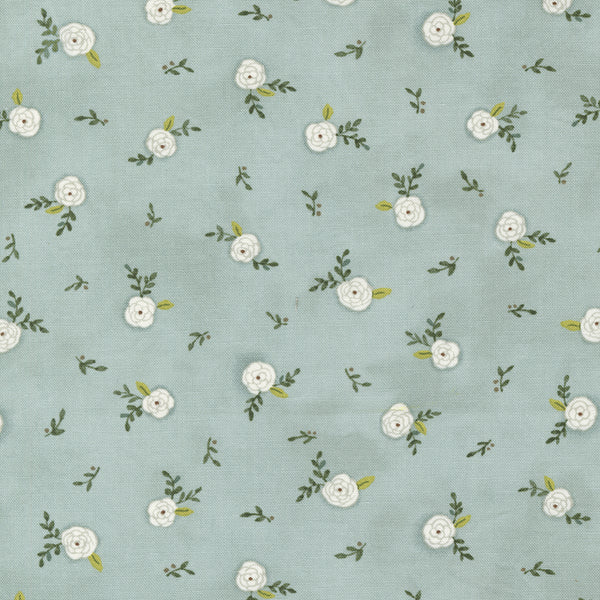 Moda - Happiness Blooms - Tossed Blooms Eucalyptus Fabric