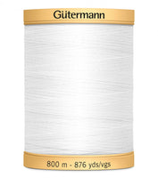 Gutermann - Cotton Thread 50wt 800m - White