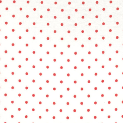 Moda - Essential Dots - White Red Fabric