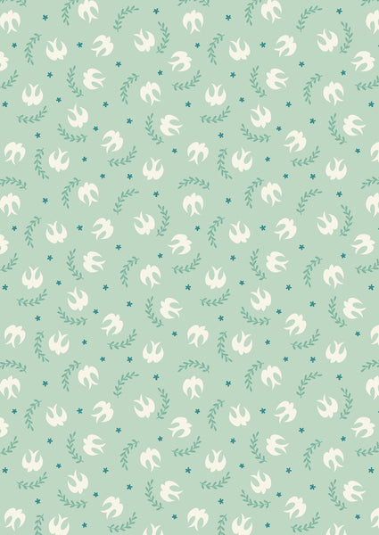 Lewis & Irene - Spring Hare - Swallows Mint Fabric