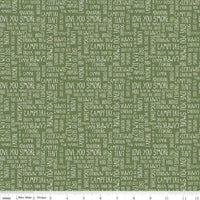 Riley Blake Designs - Love You S'more - Text Olive Fabric