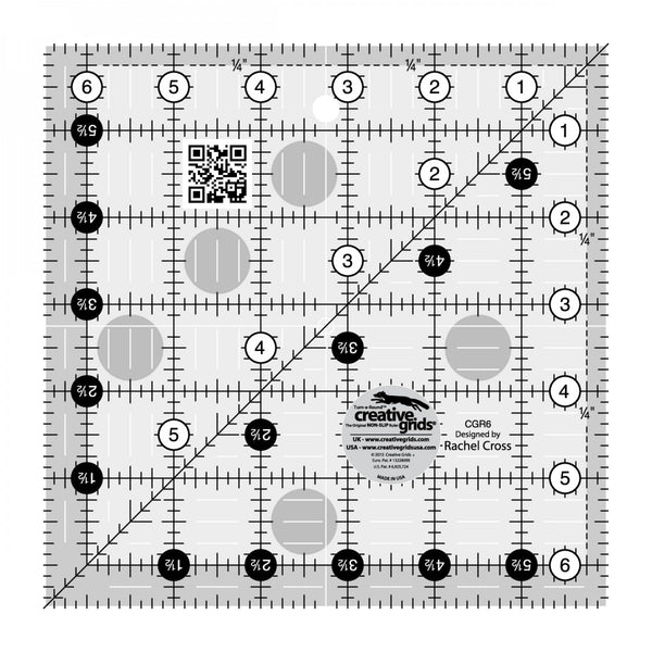 Creative Grids - 6.5 inch Square Quilt Ruler
