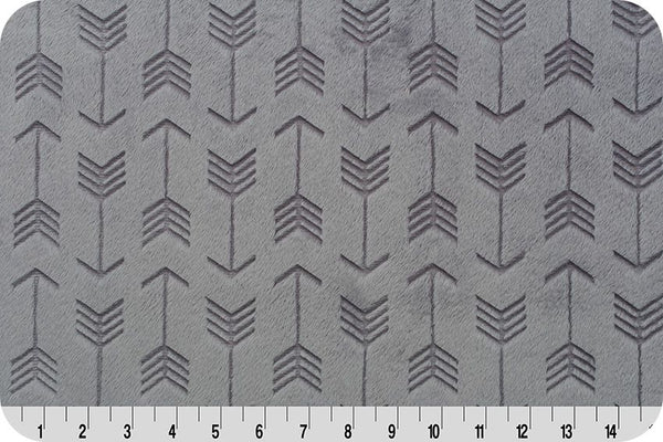 Shannon - Cuddle Embossed Arrow - Graphite Minky Fabric