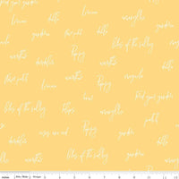Riley Blake Designs - Bloom and Grow Words - Yellow Fabric