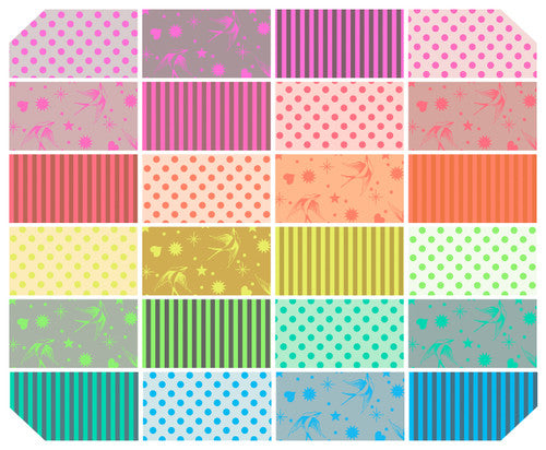 FreeSpirit Fabrics - Tula Pink Neon True Colors- 10X10 charm pack