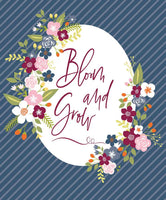 Riley Blake Designs - Bloom and Grow Panel - Navy Fabric