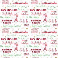 Riley Blake Designs - Christmas Adventures - Phrases White Sparkle Fabric