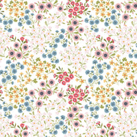 Poppie Cotton - Sunshine and Chamomile - White Sunshine Bouquet Fabric