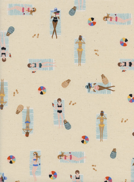 Rifle Paper Co. - Amalfi - Sun Girls - Natural Unbleached Fabric