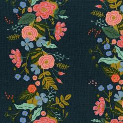 Rifle Paper Co. - English Garden - Floral Vines - Navy Canvas Fabric
