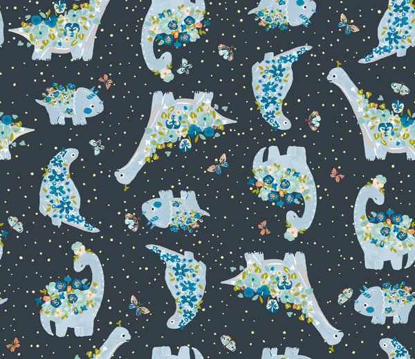 Cotton + Steel Fabrics - Life Finds A Way - They Do Exist - Midnight Sky Fabric