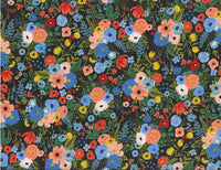Rifle Paper Co. - Wildwood - PETITE Garden Party - Navy RAYON Fabric