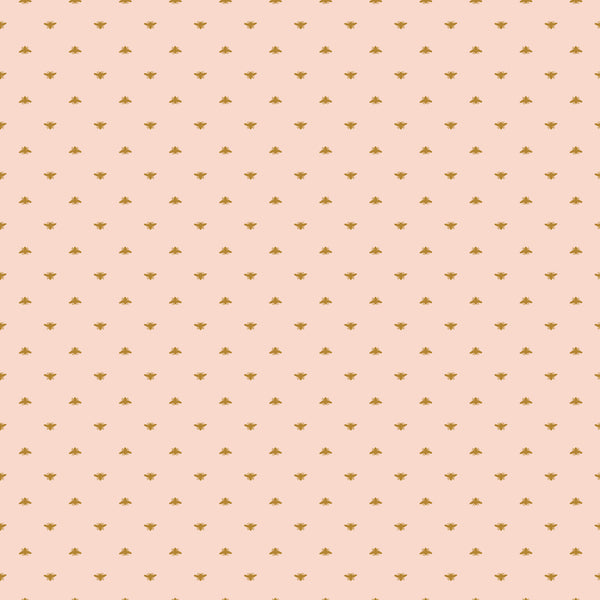 Riley Blake Designs - Summer Picnic - Bees Pink Fabric