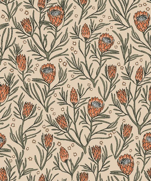 RJR Fabrics - Get Out and Explore - Gemma Earthy Botanics - King Protea Fabric