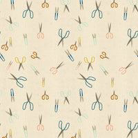 Cotton + Steel - Paper Cuts - Snip Snip - Natural Unbleached Cotton Fabric