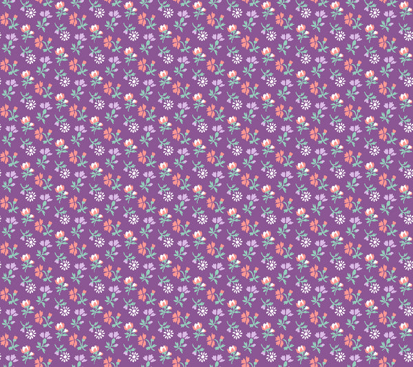 RJR Fabrics - Everything But The Kitchen Sink XVI - Petal Song - Dark Orchid Fabric