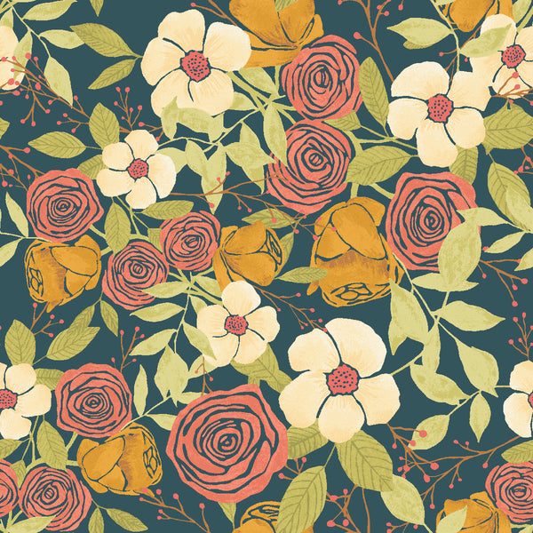 RJR Fabrics - Moonlight Garden - Pop Blossom - Sunglow Fabric