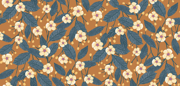 RJR Fabrics - Moonlight Garden - Tea Bloom - Cajeta Fabric