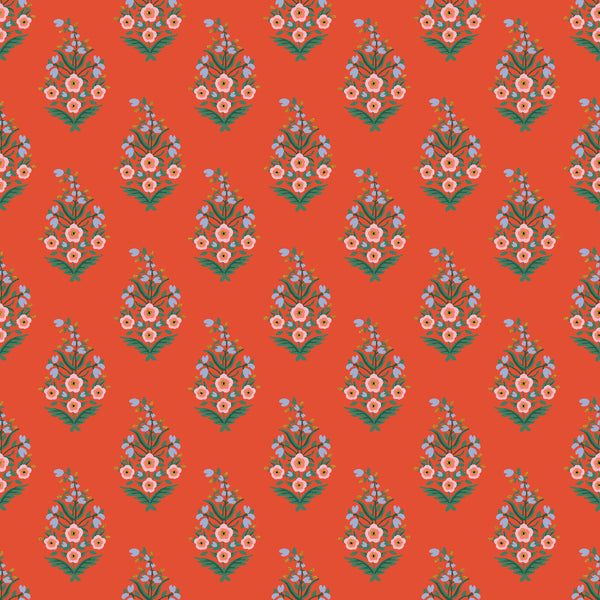 Rifle Paper Co. - Vintage Garden - Paisley - Red Metallic Fabric