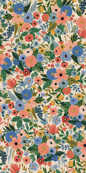 Rifle Paper Co. - Wildwood - Garden Party Blue Canvas Fabric