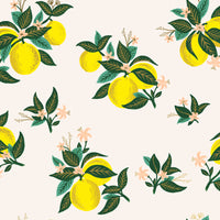 Rifle Paper Co. - Primavera - Citrus Blossom - Lemon Metallic Fabric