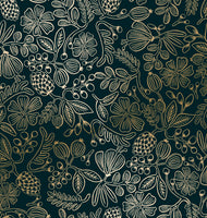 Rifle Paper Co. - Primavera - Moxie Floral - Black Metallic Fabric