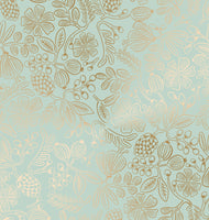 Rifle Paper Co. - Primavera - Moxie Floral - Mint Metallic Fabric