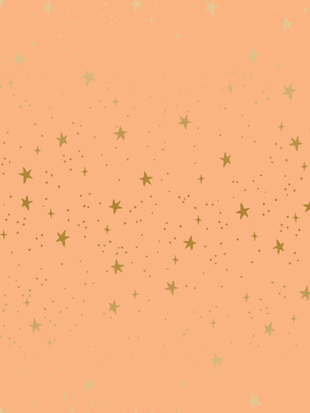 Rifle Paper Co. - Primavera - Stars - Peach Metallic Fabric
