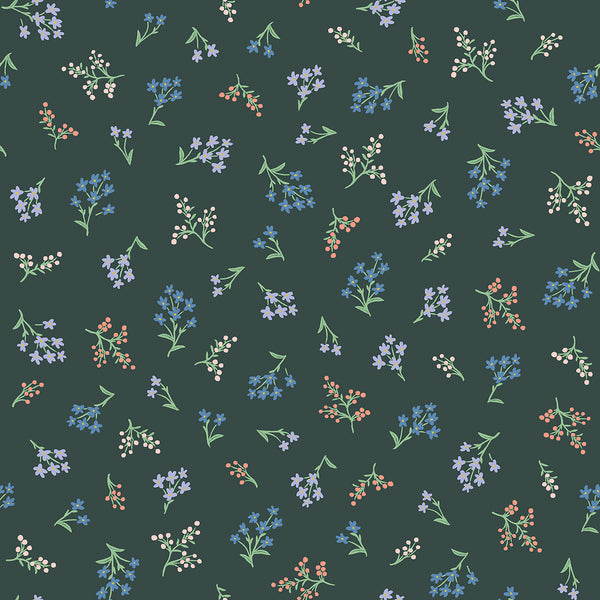 Rifle Paper Co. - Strawberry Fields - Petites Fleurs - Hunter Fabric