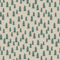 Rifle Paper Co. - Holiday Classics - Fir Trees - Linen Fabric