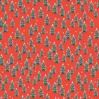Rifle Paper Co. - Holiday Classics - Fir Trees - Red Fabric