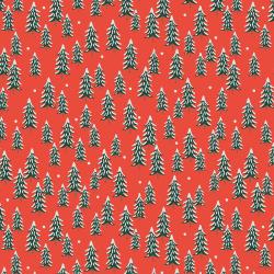 Rifle Paper Co. - Holiday Classics - Fir Trees - Red Fabric