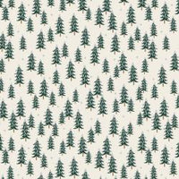 Rifle Paper Co. - Holiday Classics - Fir Trees - Silver Metallic Fabric