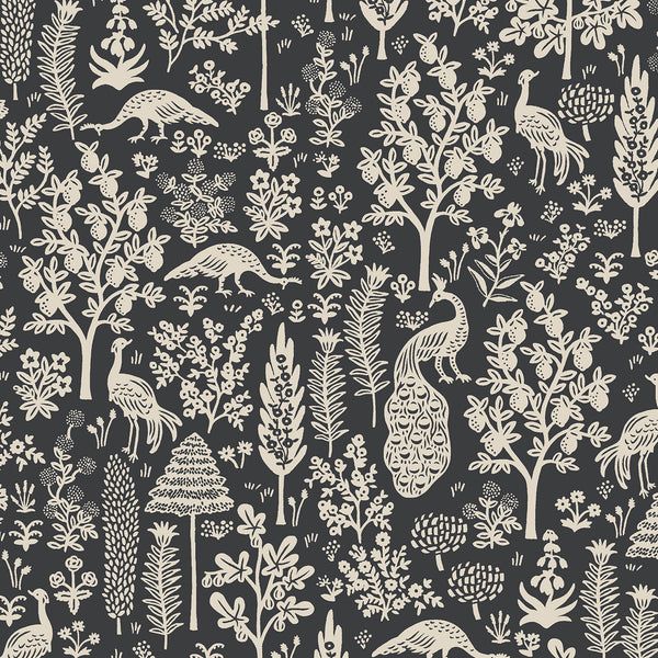 Rifle Paper Co. - Camont - Menagerie Silhouette - Black Fabric